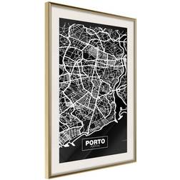 Arkiio Affisch Negative Map: Porto [Poster] 20x30 Poster